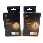 (lot Of 2) Ge Lighting 36505 Amber Glass Light Bulb Dimmable Led Vintage Style. Fixed Price $23.99.