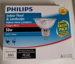6-pack-philips Landscape And Indoor Flood 50-watt Mr16 12-volt Light Bulb. Fixed Price $26.99.