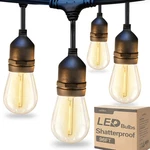 Addlon 96ft(48ft*2) Led Outdoor String Lights With Edison Shatterproof Bulbs Com. Fixed Price $130.99.