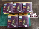 15- Bulb Pack Philips 60w Led Clear Bent Tip Medium Dimmable Soft White Light. Fixed Price $40.46.
