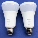 2 Pack Philips Hue White A19 800 Lumen 9.5w 2700k Led Smart Bulb 9290022268b. Fixed Price $26.39.