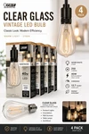 Feit Electric 40w Equiv Dimmable, Clear Glass, Warm Light, 2100k Bulbs 4 Pack. Fixed Price $21.99.