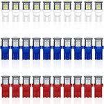 Alopee 30-pack 194 Led Bulb, T10 Wedge Base, 5smd-5050, White/blue/red Combo, 12. Fixed Price $15.56.