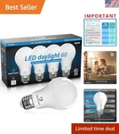 Great Eagle 60-watt Equivalent A19 Led Bulbs - Bright Daylight 5000k, 800 Lumens. Fixed Price $19.99.