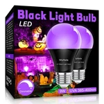 Wiyifada Led Black Light Bulbs 2 Pack, A19 9w Uv Blacklight. Fixed Price $10.36.