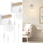 Lomoky White Plug In Wall Sconces Set Of Two, Modern Lights With 5.25ft .... Fixed Price $52.12.