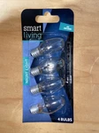 4 Clear Night Light Bulbs (4 Watts) // Smart Living Candelabra Base. Fixed Price $13.00.