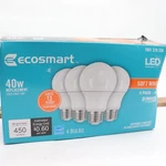 (4-pk) Ecosmart A19 Dimmable Led Light Bulb Soft White 40-watt Equivalent. Fixed Price $14.39.