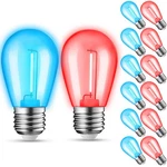Jaheks 12-pack Blue Red String Light Bulbs, Patio Replacement Bulb. Fixed Price $24.09.