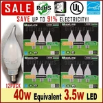 12pack Ba10 E12 Candelabra Led Light Bulb 2700k 40w 300l Equivalent C12 Dimmable. Fixed Price $19.97.
