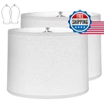 Lamp Shades Set Of 2 11.6 Top X 12.6 Bottom 9.8 High Drum Fits. Fixed Price $58.97.