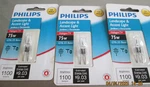 (3) - Philips 75w T4 Gy6.35 Base Accent Landscape Light Bulb Bi-pin 1100 Lumens. Fixed Price $16.50.