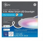 Ge Cync 4 In. Smart Led Wafer Downlight Full Color Rgb Wi-fi Canless 93130934. Fixed Price $36.90.