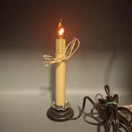 Colonial Electric Candlestick Flickering Light, Tin & Wood 2.5" Base, 8.5 Tall. Fixed Price $21.95.