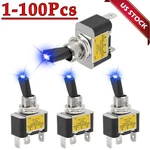 Blue Led Light 3pin Rocker Toggle On/off Switch 30a 12v For Car Boat Marine Lot. Fixed Price $152.32.