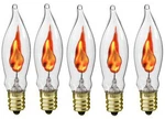Box Of 5 Flicker Flame Light Bulbs, E12 Candelabra Base, 3 Watt (#a101). Fixed Price $7.99.