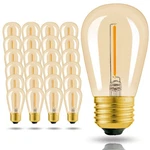 Hizashi 25 Pack S14 String Light Bulbs Replacement, Amber 2200k 11w Led B.... Fixed Price $67.49.