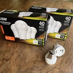 8 Pack Feit Electric Soft White Bulbs Enhance Twist Lock Base 60w W/ 2 Adapters. Fixed Price $33.00.