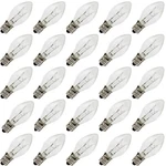 Box Of 25 Night Light / Candle Lamp Bulbs -7 Watt, C7, Clear, Candelabra (7c7c). Fixed Price $11.99.