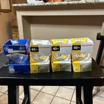 4 Pack 3 Sylvania, 1 Ge 40w Indoor G25 Light Bulbs Clear Brand New Originalbox S. Fixed Price $20.00.