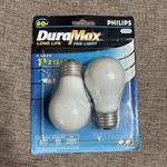 Philips Duramax-60w A15 Medium Base-fan & Garage Light Bulbs-2 Pack Long Life. Fixed Price $15.00.