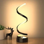 Nu R Classic Spiral Led Table Lamp Black, Dimmable Metallic Bedside Wi. Fixed Price $40.16.