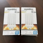 2 Sunlite Fml 27w 3000k Warm White Quad Tube Gx10q-4 4pin Base Fluorescent Bulb. Fixed Price $12.00.