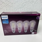 (4-pk) Philips Led Vintage Flicker-free Clear Spiral St19 Bulb Daylight 5000k. Fixed Price $11.99.