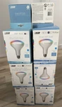 Feit Electric Br30 Smart Flood Light Bulbs 2.4ghz Wifi Color Changing 2 Pack. Fixed Price $18.99.