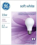 Ge Lighting 97491 15 Watt Soft White Standard Incandescent Light Bulb 2 Pack. Fixed Price $9.86.
