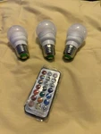 Ilc Color Changing Led 3 Bulbs With Remote, 85w Eq, Rgb + Warm White, 2-pack. Fixed Price $15.95.