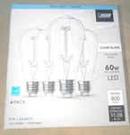 4 Pack - Feit Electric Led Light Bulb Soft White Dimmable Edison Clear Glass 60w. Fixed Price $13.45.