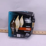 (3-pk) Ecosmart Ba11 Dimmable E12 Candelabra Fine Bendy Filament Led Light Bulb. Fixed Price $9.59.