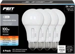 Adjustable !! Feit A21 E26 (medium) Led Bulb White 100 Watt Equivalence 4 Pk New. Fixed Price $13.99.