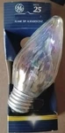 (2) Vintage Ge Standard 25 W Flame Tip Crystal Bulbs Medium Base. Fixed Price $18.99.