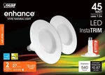 Feit Electric 4" Instatrim Kits 45 Watt Dimmable Adjustable Recessed Downlight. Fixed Price $14.95.