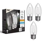 Feit 60w B10 E26 Base Dimmable White Filament Led Light Bulb Selectable 3-pack. Fixed Price $15.17.