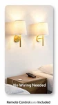 Niorsun 18.6" Gold Battery Wall Sconces 2 Pack Rechargeable Wireless Light.... Fixed Price $34.96.