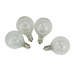 Northlight 4 Transparent Clear G40 Globe Christmas Replacement Light Bulbs. Fixed Price $10.49.
