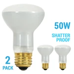 2 Pack Satco 50r20 50w R20 Shatter Proof Medium E26 Base Frosted 120v Bulb. Fixed Price $12.99.