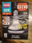 Arcadia D3 Evo Mercury Vapour Basking Lamp 100w E26 Uv-a Uv-b Ir. Fixed Price $20.00.