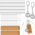 100 Sets Mirror Disco Ball Keychain With Organza Bags And Thank You Tags Mini.... Fixed Price $45.64.
