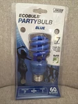Feit Ecobulb Party Bulb Blue 60 Watt Replacement 13 Watts Used 8,000 Hour Life. Fixed Price $11.00.