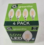 4 Pack Greenlite 40w E12 Dimmable Chandelier Candelabra 4w Led Light Bulb B10. Fixed Price $8.50.