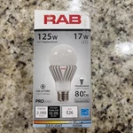 Rab Bulb A21 17w 200w Equivalent 2050lm E26 Cri 80 5000k Non-dimmable 120v/277v. Fixed Price $12.00.