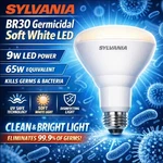 Sylvania 9w Br30 65watt Lightshield Germicidal Softwhite Led Light Bulbs 4-pack. Fixed Price $15.99.