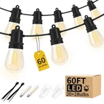 Adirxon 60ft Total Led Outdoor String Lights 2-pack Dimmable Extendable S14. Fixed Price $58.52.