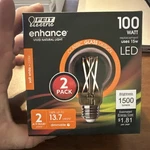 2 Pack New Feit Electric 100 W 1500 Lumens 2700k Dimmable A19 Led Light Bulbs.. Fixed Price $12.99.