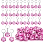 Zhwkmyp 75pcs Pink Disco Ball Keychain, Mini Small Mirror Bulk K. Fixed Price $53.92.