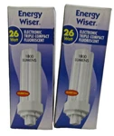 2 New Bulbrite Energy Wiser 26 Watt 1800 Lumen Electronic Triple Compact Bulbs. Fixed Price $8.12.